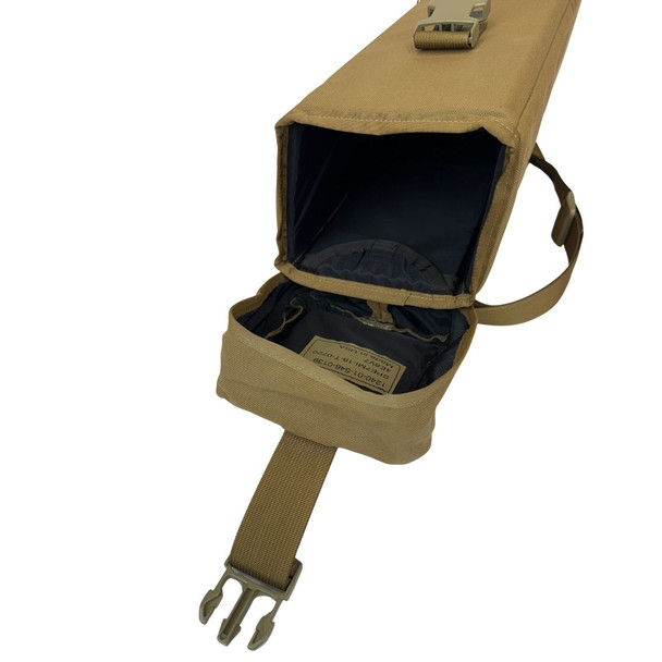 The case un buckled showing the inside of the case 