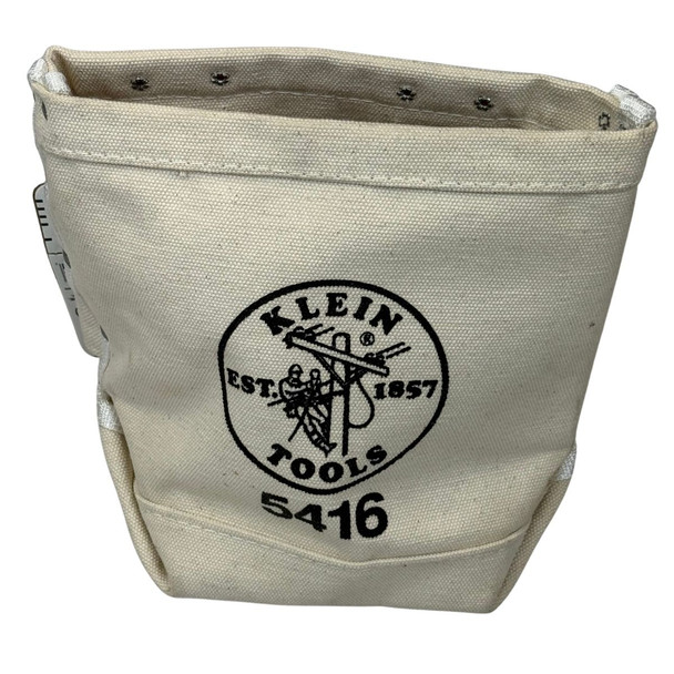  Canvas Tunnel Loop Bull-Pin & Bolt Bag with "Klein EST. 1857 Tools" on the front in black