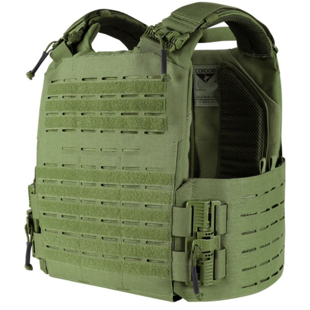 Front side of the Vanquish RS Plate Carrier in olive 