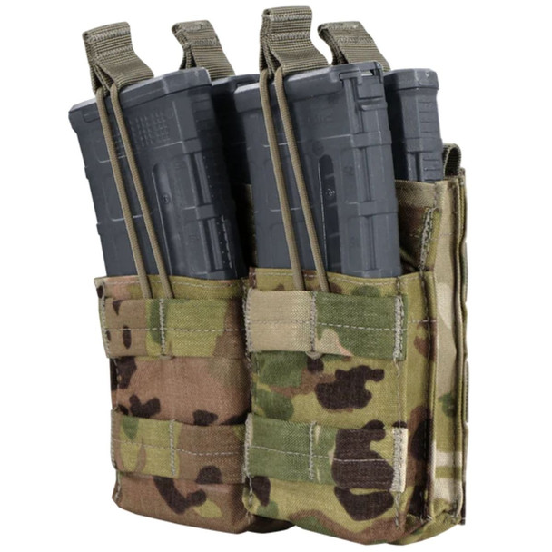 Front side of the scorpion OCP Double Stacker M4 Mag Pouch