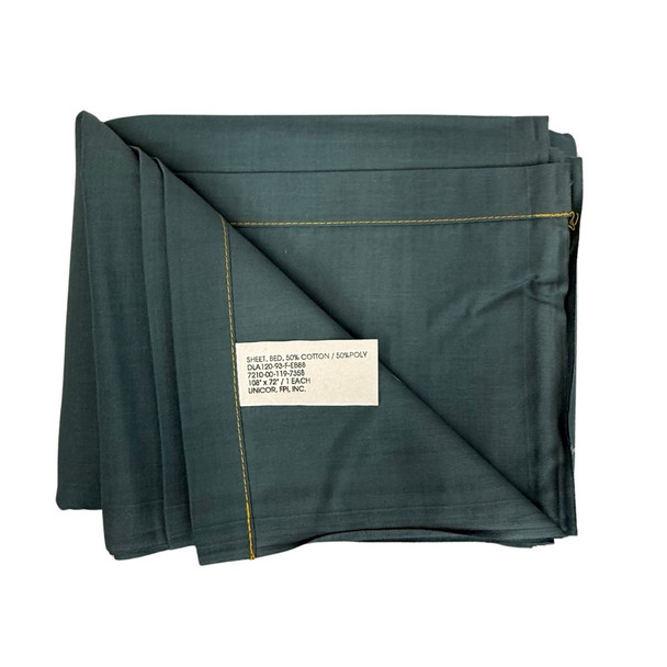 U.S. Bunk Bed Sheet folded partly shoeing the tag