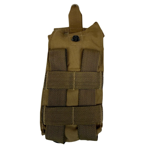 Close up of the MOLLE webbing and button 
