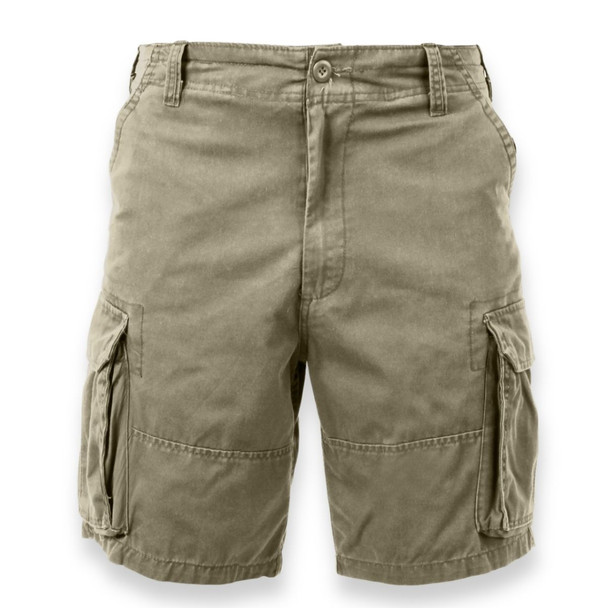 Rothco Vintage Washed Cotton Durable Paratrooper Short Khaki