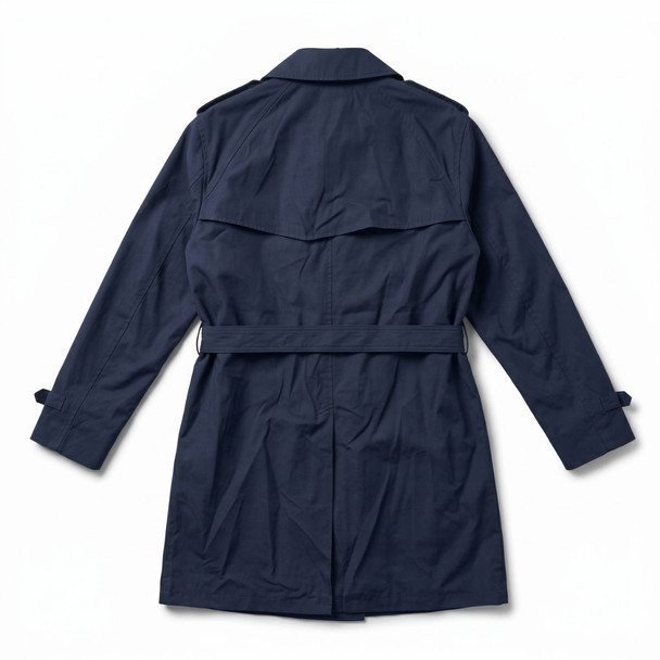 back vented yoke and belted waist