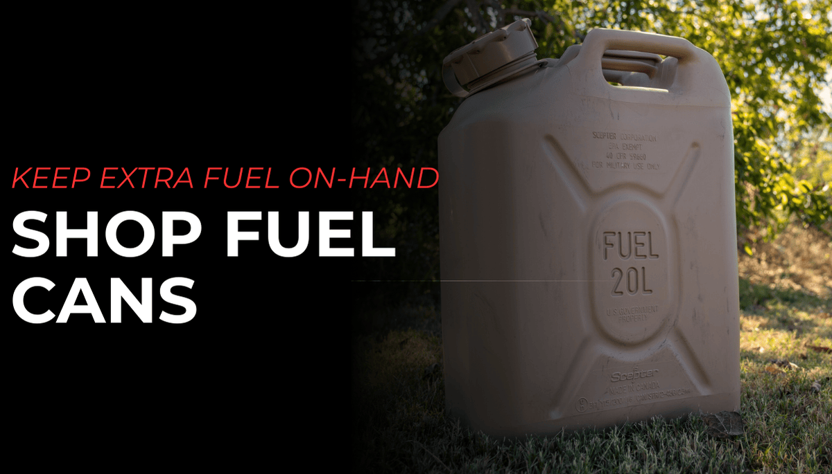 fuel can sitting on grass with a gradient