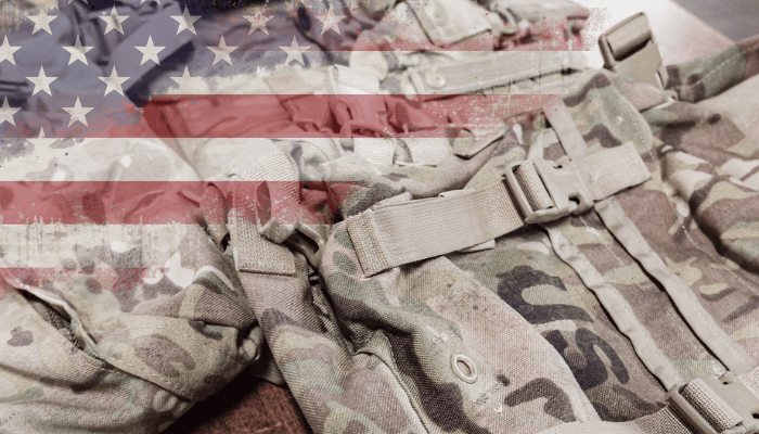 image of backpacks against a blurry background image