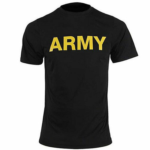 Sekretær Aubergine subtropisk Army Physical Training Black T-Shirt Moisture Wicking