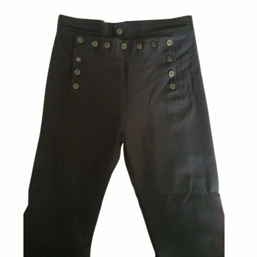 13 buttons on navy dress blues U.S. Navy Womens Blue 13 Button Dress Trousers 100% Wool Cracker Jack Uniform Pants