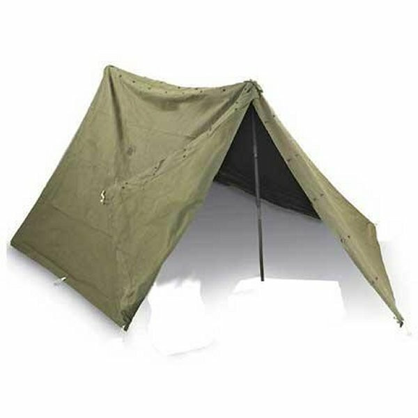 G.I. Issue Shelter Half Pup Tent with Poles | Military Surplus