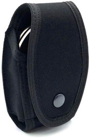 Handcuff Pouch,Tactical Nylon Covered Handcuff Hidden Cuff Case with Metal Pocket Clip snap Close and Key Holder, Black