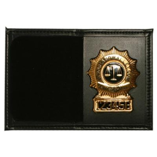 Bi-fold Leather Shield Wallet with Single ID - Black Plain