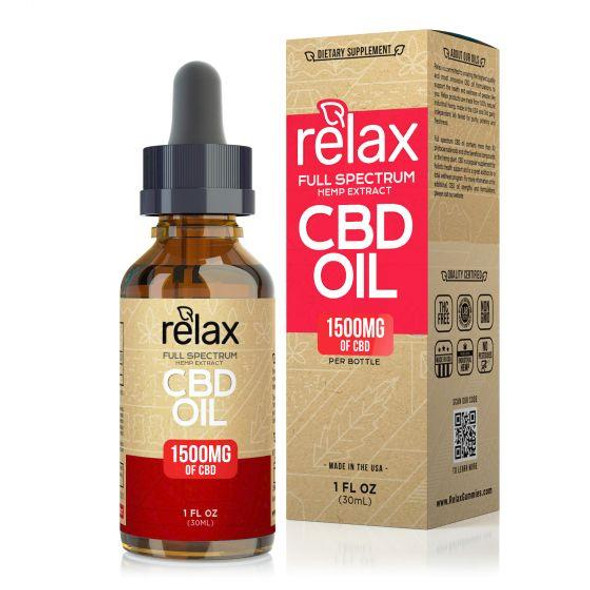 Relax CBD - CBD Tincture - Relax Full Spectrum CBD Oil - 1500mg