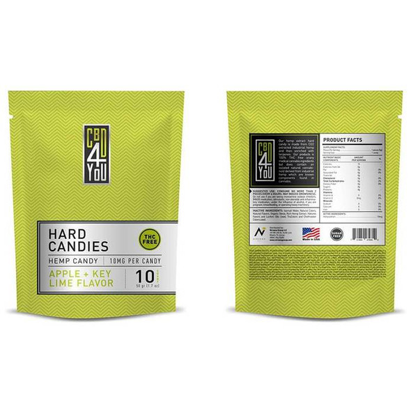 CBD Edible - Apple & Key Lime Hard Candies - 100mg