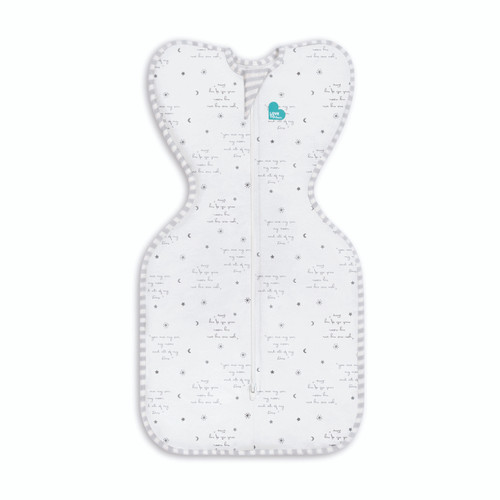 The Love to Dream Swaddle Up™ 0.2 TOG Stretch Cotton in “You Are My” White is the perfect Stage One swaddle for newborns during warmer months. Designed with our unique arms-up™ sleep position, it allows babies to self-soothe by bringing their hands to their mouth, promoting better, longer sleep. Made from ultra-lightweight, breathable stretch cotton, this swaddle is ideal for room temperatures between 24°C–27°C. Its snug fit calms the startle reflex while still giving baby enough room to move naturally. With its soft “You Are My” print and easy two-way zip for quick diaper changes, this swaddle is a must-have for safe, comfortable sleep from day one.