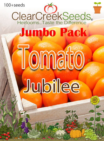 Tomato, Golden Jubilee, Heirloom garden seed, Oklahoma seed company