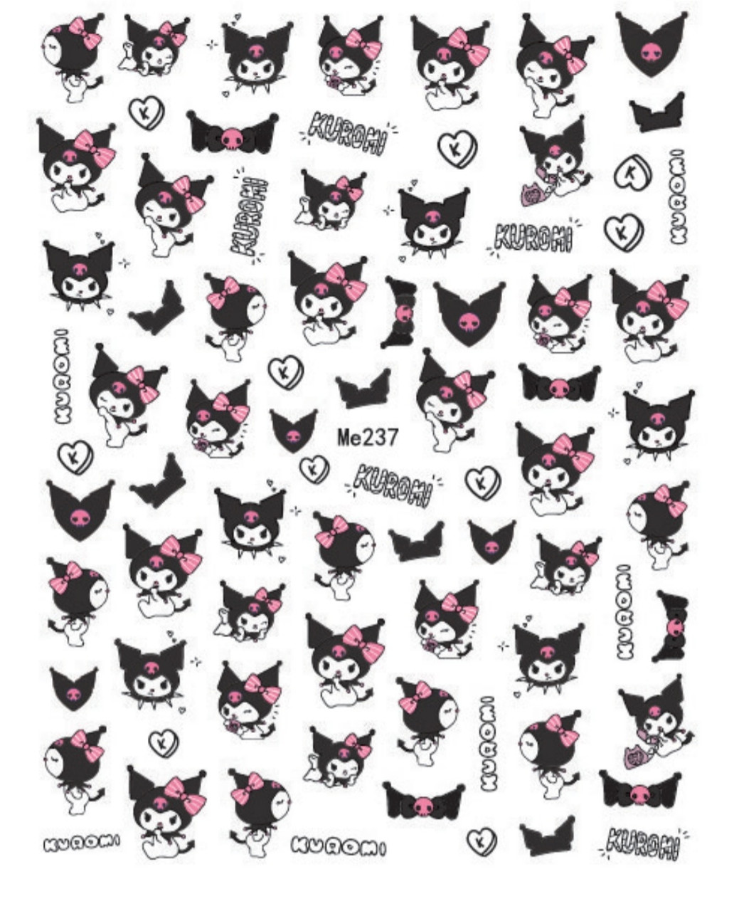 Kuromi Nail Sticker（3 Sheets）