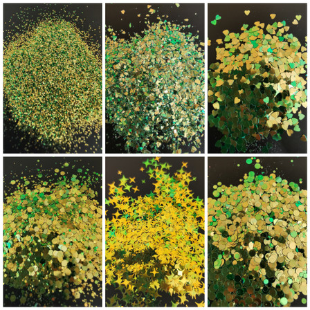 NC - Chameleon Glitter -  Lime Green/Gold