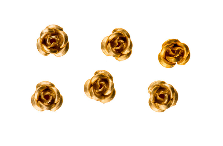 3d Metallic Flowers - Gold