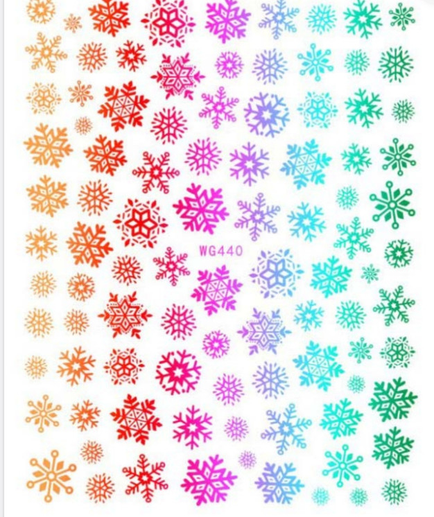 Coloured Snow Flakes 