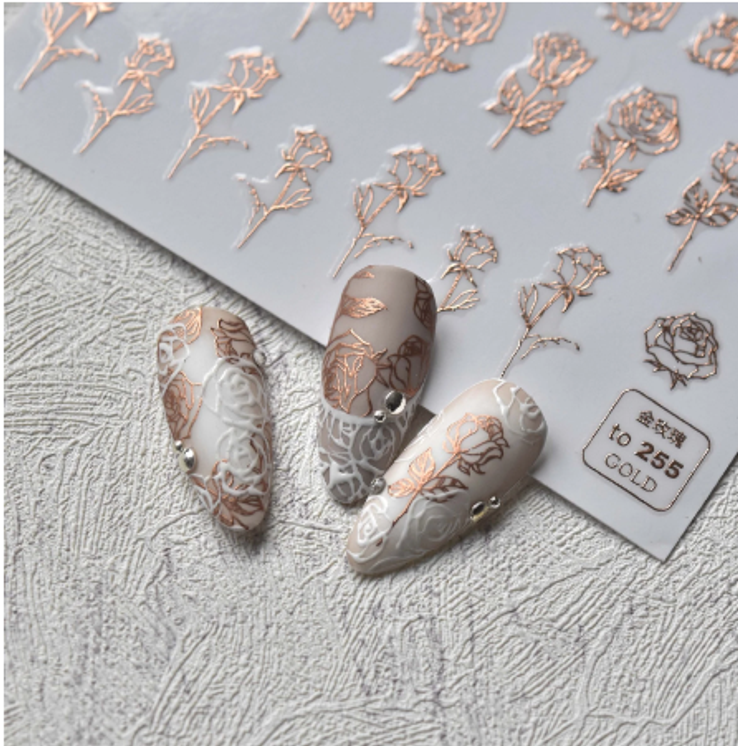 Metallic Rose Gold - Rose Decals 255