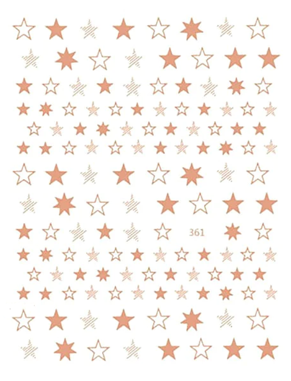 Metallic Rose Gold Stars - 361