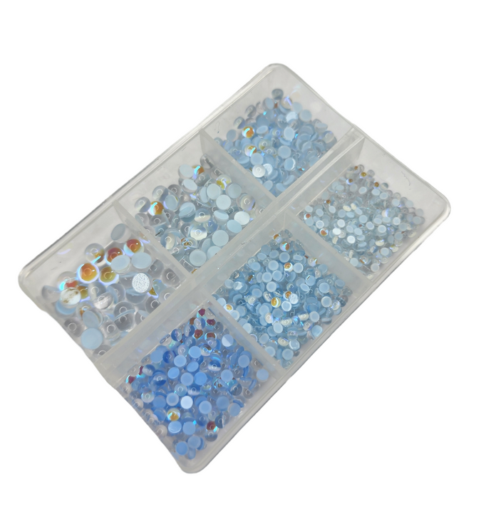 Rhinestone Mix Set - Light Blue  Ab Bubble