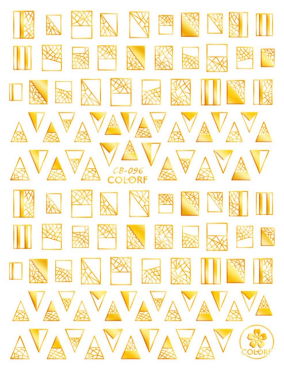 Metallic Triangle Nail Decals Gold 