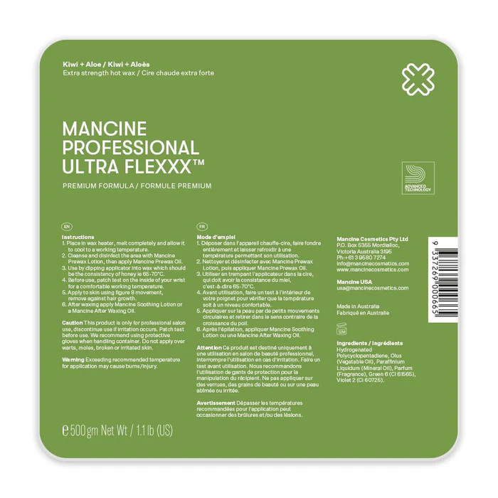 Mancine Kiwi & Aloe Ultra Flexx Hot Wax 500gm