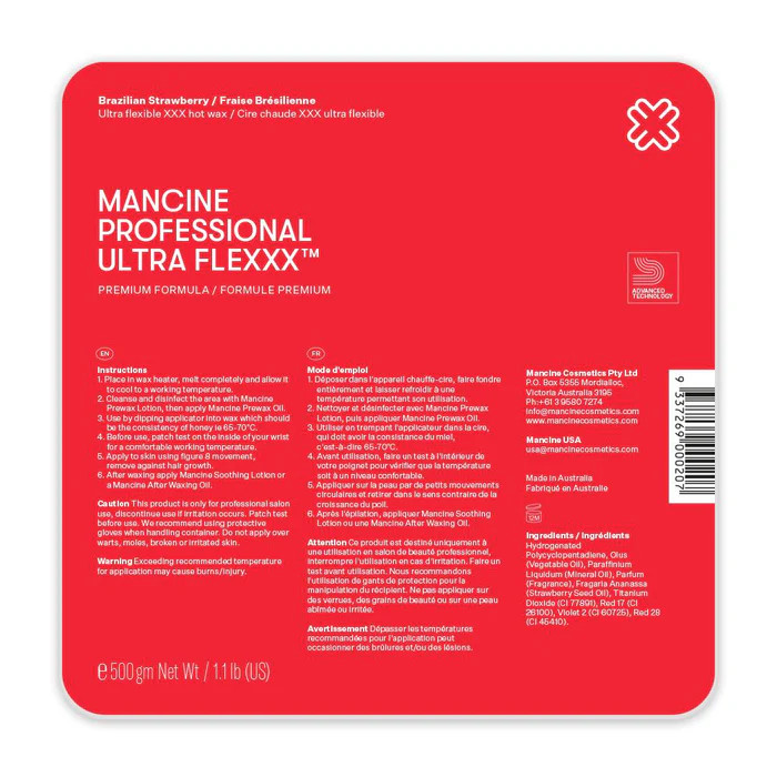 Mancine Brazilian Strawberry Ultra Flexxx Hot Wax 500gm