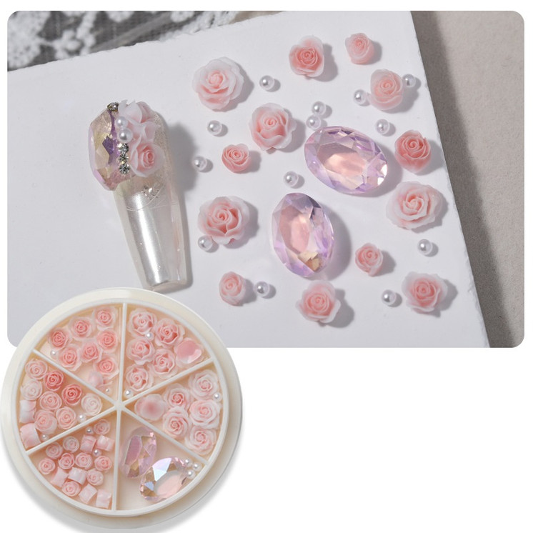 Flower & Stone Wheel - Light Pink