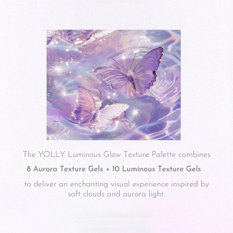 Nail & Yolly Butterfly Luminous Glow Texture Gel Palette