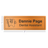 Personalized Trimmed Bronze with Border Name Badge | Measure 3" x 1" and hold up to 18 spaces per line on two lines.
