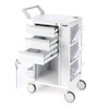 7065536 | Insight® Ergo 3-Drawer Hygiene Cart | Three replaceable tilt bins and three adjustable shelves provide quick access to key supplies.