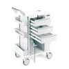 7065537 | Insight® Ergo 3-Drawer Hygiene Cart with Elock | Full-extension, ball-bearing drawer slides maximize storage capacity.