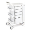 7065539 | Insight® Ergo 5-Drawer Hygiene Cart | Features an extended, angled, stainless steel handle that improves leverage and minimizes potential back and shoulder strain.