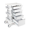 7065542 | Insight® 5-Drawer Hygiene Cart with Elock | Full-extension, ball-bearing drawer slides maximize storage capacity.
