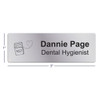 301757 | Personalized MetaLite 2-Line Name Badge | 2-Line MetaLite Name Badges measure 3" x 1" and hold up to 18 spaces per line on two lines.