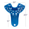 7017077 | Tray Aways® Disposable Perforated Impression Trays Lower Anterior 12/Pack | Smooth, rounded edges provide patient comfort, while interior retention slots and vertical perforations ensure superior material retention and detailed reproduction.