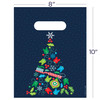 8 x 10 Holiday Dental Tree Bags 100/Pack | Die-cut handles.