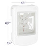 Installation is simple with free-standing, double-sided tape, or screw-and-anchor mounting options.