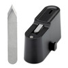 Includes a spring-loaded safety dispenser with magnetic holding base.