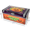 Colorful, refillable Halloween cardboard chest measures 20¾"L x 12½"W x 8½"H.