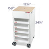 Cart dimensions: 15¼"W x 12½"D x 24¾"H.