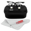 Includes a protective case, cleaning cloth, head strap, and adjustment screwdriver.