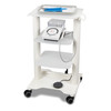 Four shelf levels provide over five square feet of usable storage and workspace.