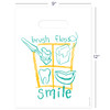 1109613 | 9 x 12 Brush Floss B Bags 100/Pack | Die-cut handles. Tough, biodegradable, white 2.0 mil plastic. 100 per pack.