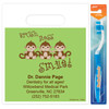 10217128 | 7¾ x 9 Brush Floss Smile Monkeys Personalized Bags 500/Pack | Die-cut handles. Tough, biodegradable, white 2.0 mil plastic.