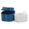 Premium Denture Bath | Features a hinged lid and easy-to-remove rinsing basket.