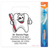 1021776 | Personalized patient bags featuring Toothie the Tooth character holding a red toothbrush and a thumbs up.
