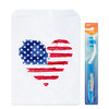 1085141 | 7½ x 10 American Heart Flag Paper Bags 100/Pack | Colorful American Heart Flag Paper Care Bags.